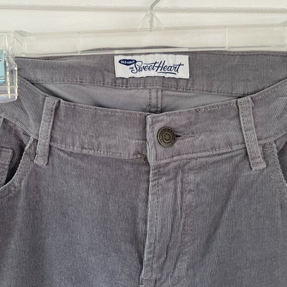 Women's OLD NAVY Sweetheart grey corduroy pants Size 8 Long - Picture 2 of 5